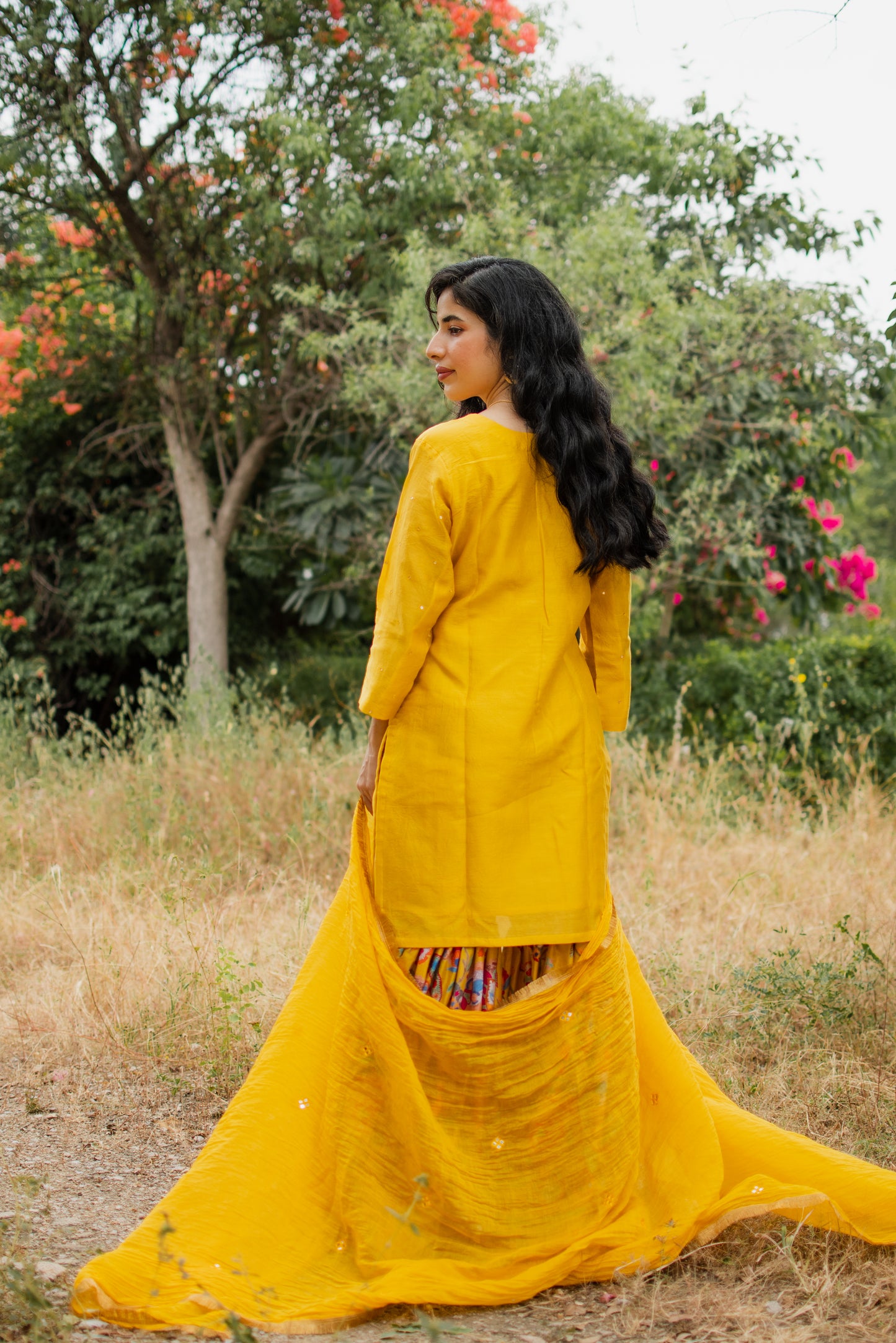 Mustard Digitally Printed Gharara Set