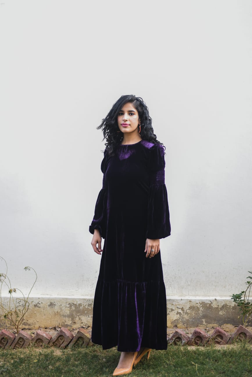Violet Velvet Dress