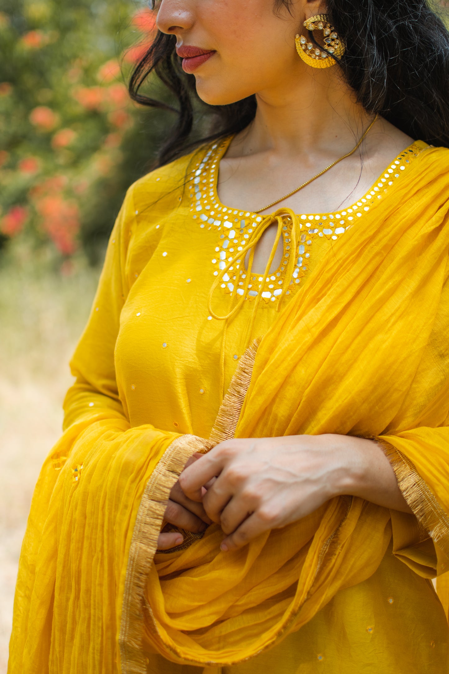 Mustard Digitally Printed Gharara Set