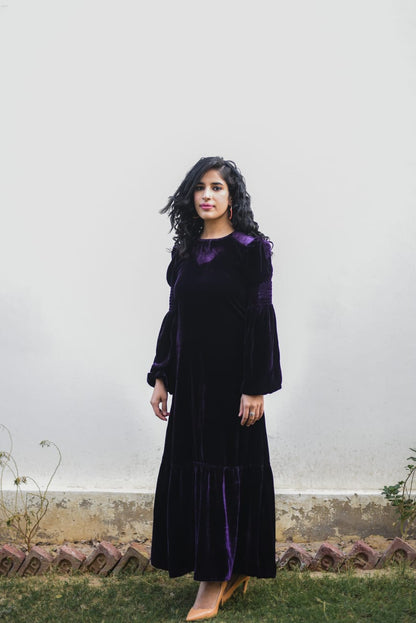 Violet Velvet Dress