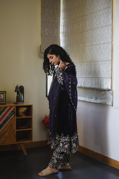 Dark Purple Velvet Suit