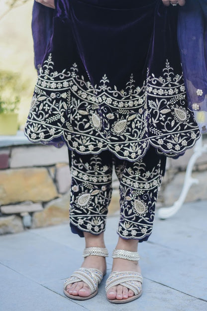 Dark Purple Velvet Suit