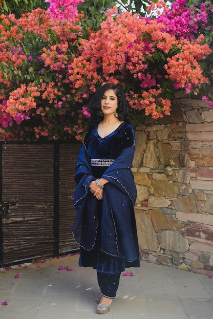 Royal Blue Velvet Suit