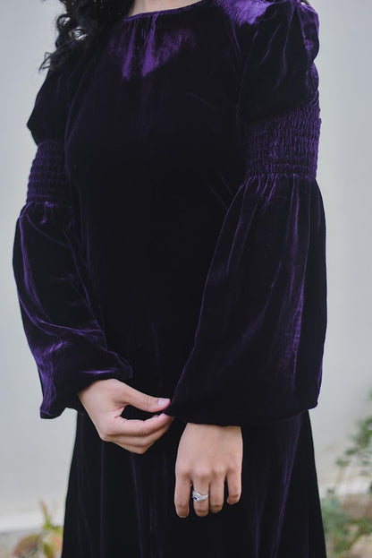 Violet Velvet Dress