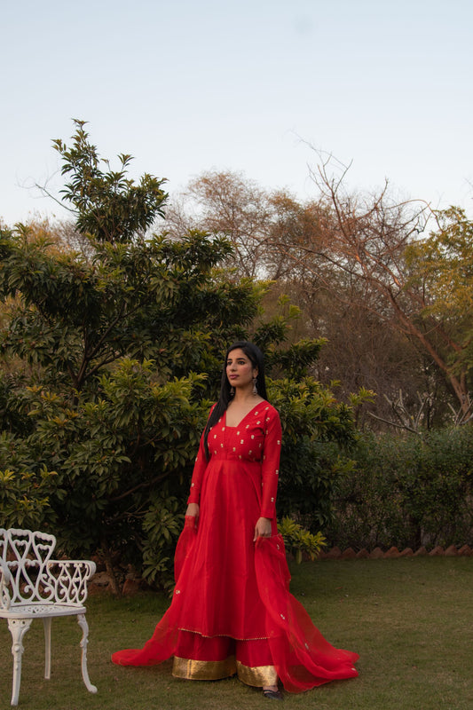 Amaranth Zardozi Anarkali